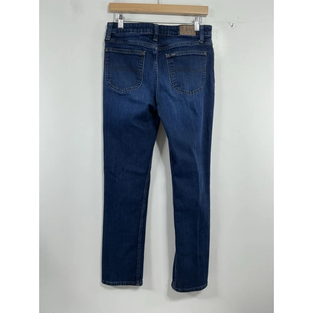 Womans Excellent Condition Lee Regular Fit Straight Leg Blue Jeans 6 M 00117/P-3